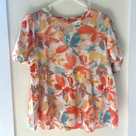 Floral peplum top - Picture 1 of 3